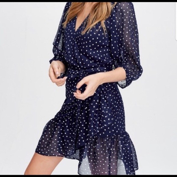 3/$30 Deal Blue Dress & Metallic Silver Polka Dot - Picture 6 of 6